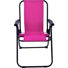 A101 Ahşap Kollu Çocuk Plaj Piknik Sandalyesi Pembe, Katlanabilir Tasarım, Hafif ve Pratik, Outdoor Için