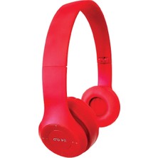 Go Smart Kulaküstü Bluetooth Kulaklık Kırmızı, Kristal Ses Kalitesi, Uzun Pil Ömrü, Pratik Kullanım