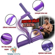 Mrt Bilişim 6 Lastikli Spor Aleti Body Trimmer Pilates Direnç Lastiği Karın Kol Bacak ve Tüm Vücut Çalıştırıcı Pedallı Fitness Spor Aleti