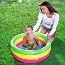 Bestway Renkli Unisex Bebek Şişme Zemin Havuzu 70X24CM, Eğlenceli ve Güvenli Kullanım