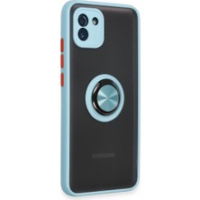 Solmazlar Online Galaxy A03 Kılıf Montreal Yüzüklü Silikon Kapak - Buz Mavi