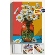 Empressco Sayılarla Boyama Seti Numaralı Tuval Fırça Boya Dahil Kasnaklı Set 50X70 cm - Kavanoz Papatyalar - Fiyatı, Yorumları