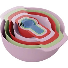9 Parça Kase ve Ölçü Seti Pembe