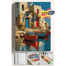 Empressco Sayılarla Boyama Seti Numaralı Tuval Fırça Boya Dahil Kasnaklı Set 50X70 cm - Köy Evi Sandal - Fiyatı, Yorumları