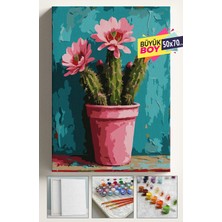 Empressco Sayılarla Boyama Seti Numaralı Tuval Fırça Boya Dahil Kasnaklı Set 50X70 cm - Pembe Kaktüs - Fiyatı, Yorumları