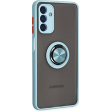 Solmazlar Online Galaxy A04S Kılıf Montreal Yüzüklü Silikon Kapak - Buz Mavi