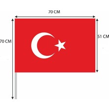 Empressco Bayrak 10 Adet 50X70 cm Pikment Kumaş Sopalı Türk Bayrağı - Fiyatı, Yorumları