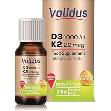 Renas Store Validus Vitamin D3 + Vitamin K2 Drops 20 ml
