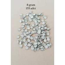 MiraLive Oya Abiye Bileklik Kolye Pleksi Metalik Plastik Pul Gümüş Renk 8 Gram 155 Adet - BNC509