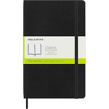 Renas Store Moleskine Classic Notebook, Large, Plain, Black, Soft Cover (5 x 8.25)
