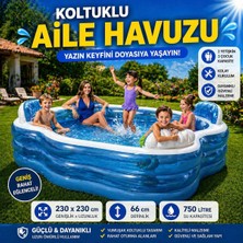 Premini 230X230X66 cm Geniş ve Konforlu Aile Şişme Havuzu