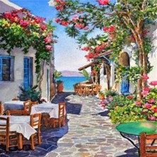 Empressco Sayılarla Boyama Seti Kasnaklı Çiçekli Sokak Manzarası 40 x 50 cm - Fiyatı, Yorumları