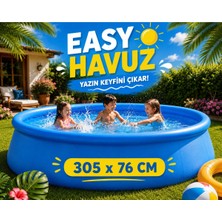 Premini 305X76 cm Büyük Şişme Bahçe Havuzu, Aile ve Çocuklar Için Eğlenceli Ortam