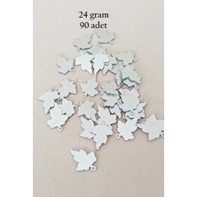 MiraLive Oya Abiye Bileklik Kolye Pleksi Metalik Plastik Pul Gümüş Renk 24 Gram 90 Adet - BNC592