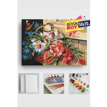 Empressco Sayılarla Boyama Seti Numaralı Tuval Fırça Boya Dahil Kasnaklı Set 50X70 cm - Kelebek Çiçekler - Fiyatı, Yorumları