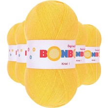 MiraLive 5 Adet Kristal El Örgü Lif Ipi Sarı 98217 - Bonbon Mudanis