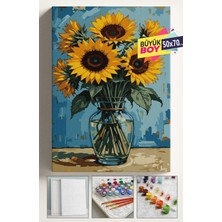 Empressco Sayılarla Boyama Seti Numaralı Tuval Fırça Boya Dahil Kasnaklı Set 50X70 cm - Vazoda Ayçiçeği - Fiyatı, Yorumları