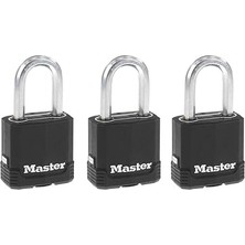 Vintessy Master Lock M115XTRILF Magnum Ağır Hizmet Tipi Anahtarlı Dış Mekan Asma Kilit, 3'lü Paket Anah