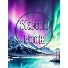Vintessy Sketch Book: Premium Watercolor The Aurora Lights Over The Mountain View Design Cover Page Sketchboo