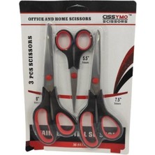 Empressco Cissymo Scissors 3 Lü Makas Seti 5.5 inç, 7.5 inç ve 8 inç Renkli Ofis ve Ev Kullanımı İçin