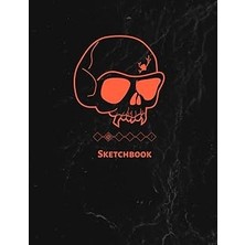 Vintessy Sketchbook Goth Minimalist, Blank Book For Drawing, High School, Art Class, Black Edition