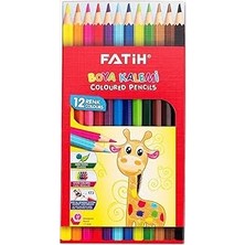 Vintessy Fatih Boya Kalemi, 12'li Renkli Kuru Boya Seti, Karışık Renkler, Ergonomik Üçgen Gövde