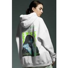 Sevbano Billie Eilish Şarkıcı Sırt Baskılı Unisex Oversize Penye Hoodie