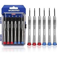 Vintessy Workpro WP200549 Profesyonel Saat Tornavida Seti, 6 Parça, S2 Manyetik, Elektronik Onarım