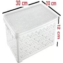 MiraLive Büyük Motifli Kapaklı Kutu -TİM136