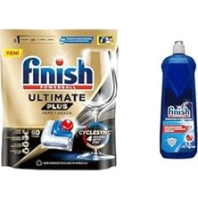 Vintessy Finish Ultimate Plus 60 Kapsül Bulaşık Makinesi Deterjanı Tableti 1 x 60 Kapsül ve Finish Bula�