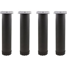 Vintessy BADEM10 4 Adet Mobilya Kanepe Baza Koltuk Metal Destek Ayağı Ayarlanabilir 20 cm Siyah Metal Yüks