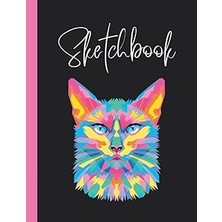 Vintessy Independently Published Sketch Book: Pink Cat Sketchpad: Large Blank Sketch Book For Artists & Illus