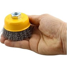 Vintessy Saçaklı Çanak Fırça 75 mm Pas Kir Toz Temizleme Metal Temizlik Fırçası