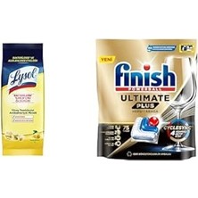Vintessy Lysol Pratik Yüzey Temizleyici Antibakteriyel Islak Mendil Turunç Bahçesi (1 x 72 Adet) ve Finish
