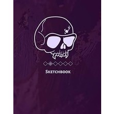 Vintessy Sketchbook Goth Minimalist, Blank Book For Drawing, High School, Art Class, Purple Edition