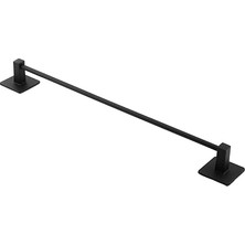 Vintessy BADEM10 Yapışkanlı Lavabo Banyo Mutfak Havlu Standı Askısı Paslanmaz Metal Siyah Bez Havluluk