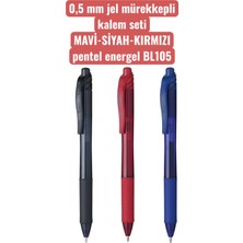 0,5 mm Jel Mürekkepli Kalem Seti Mavi-Siyah-Kırmızı Pentel Energel BL105