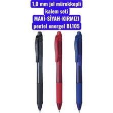 1,0 mm Jel Mürekkepli Kalem Seti Mavi-Siyah-Kırmızı Pentel Energel BL105