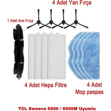Tcl Sweeva 6500/6500M Uyumlu Yedek Fırça Filtre Paspas Seti