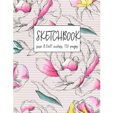 Vintessy Sketchbook: Large Size 8.5X11 Inches, 110 Pages, With Page Number, Watercolor Floral Cover 3