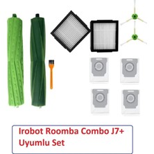 iRobot Roomba J7 Combo + Uyumlu Yedek Fırça Filtre Toz Torbası Seti