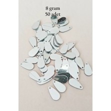 MiraLive Oya Abiye Bileklik Kolye Pleksi Metalik Plastik Pul Gümüş Renk 8 Gram 50 Adet - BNC531