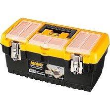 Vintessy Mano Mt/16 Organizerli Klasik Metal Kilitli Takım Çantası, Polipropilen, Siyah/sarı, 16 ’’
