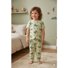 Tayo Baby Kız Çocuk Kısa Kol Pijama Takımı Desenli %100 Pamuklu Süprem Uyku Seti