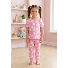 Tayo Baby Kız Çocuk Kısa Kol Pijama Takımı Desenli %100 Pamuklu Süprem Uyku Seti