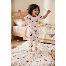 Tayo Baby Kız Çocuk Kısa Kol Pijama Takımı Desenli %100 Pamuklu Süprem Uyku Seti
