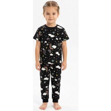 Tayo Baby Kız Çocuk Kısa Kol Pijama Takımı Desenli %100 Pamuklu Süprem Uyku Seti