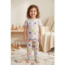 Tayo Baby Kız Çocuk Kısa Kol Pijama Takımı Desenli %100 Pamuklu Süprem Uyku Seti