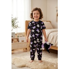 Tayo Baby Kız Çocuk Kısa Kol Pijama Takımı Desenli %100 Pamuklu Süprem Uyku Seti