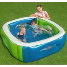 Bestway Yeşil Kare Şişme Havuz 168X168X56 Cm, Eğlenceli ve Rahat Yaz Keyfi
